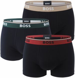BOSS - boxerky 3PACK cotton stretch power black with brick & beige color combo - limitovaná fashion edícia (HUGO BOSS)