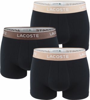 LACOSTE - boxerky Lacoste ultra comfortable stretch cotton black with beige waist - limitovaná edícia