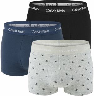 Calvin Klein - boxerky 3PACK cotton stretch CK logo black & stone - limitovaná edícia