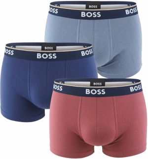 BOSS - boxerky 3PACK cotton stretch power blue & brick color combo - limitovaná fashion edícia (HUGO BOSS)