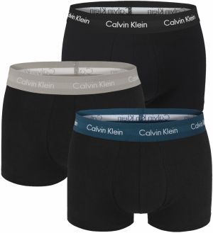 Calvin Klein - boxerky 3PACK cotton stretch black with dark color waist - limitovaná edícia