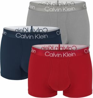 Calvin Klein - boxerky 3PACK modern structure eco friendly navy stone & burgundy - limitovaná edícia