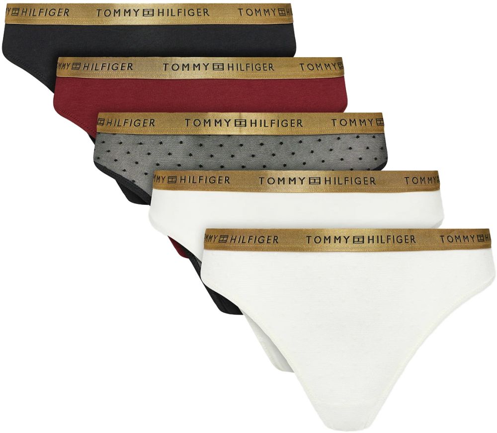 TOMMY HILFIGER - tangá 5PACK rouge & ivory v darčekovej krabičke - special limited edition