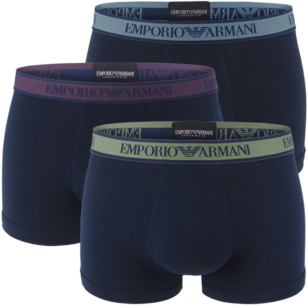 EMPORIO ARMANI - boxerky 3PACK stretch cotton marine con multicolore logo Armani - limited edition