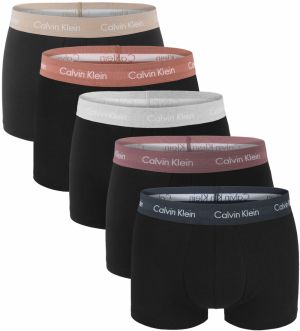CALVIN KLEIN - boxerky 5PACK black with burgundy & turquise color waist - special limited edition