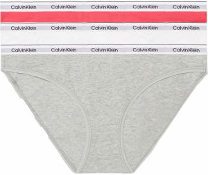 CALVIN KLEIN - nohavičky 3PACK Modern logo stretch cotton azalea & white combo - limitovaná edícia