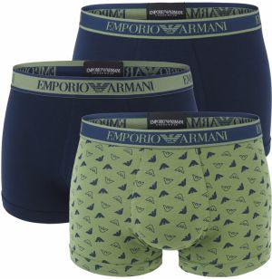 EMPORIO ARMANI - boxerky 3PACK stretch cotton st. oliva & marin logo Armani - limited edition