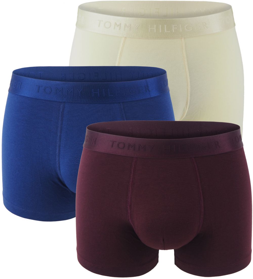 TOMMY HILFIGER - boxerky 3PACK everyday luxe blue ink & deep burgundy - limitovaná edícia