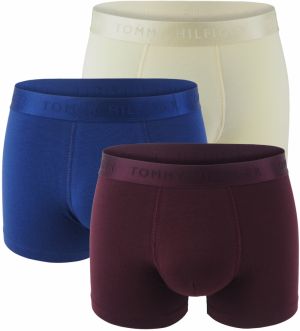 TOMMY HILFIGER - boxerky 3PACK everyday luxe blue ink & deep burgundy - limitovaná edícia