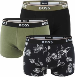 BOSS - boxerky 3PACK cotton stretch power modern floral design & black - limitovaná fashion edícia (HUGO BOSS)