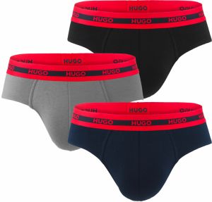 HUGO - slipy 3PACK eco luxe premium organic cotton in black & blue - limitovaná fashion edícia (HUGO BOSS)