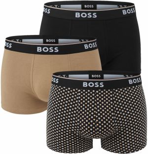 BOSS - boxerky 3PACK cotton stretch power modern tiles design & black color - limitovaná fashion edícia (HUGO BOSS)