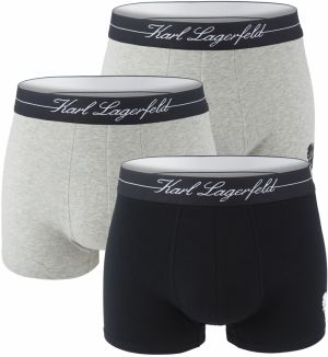 KARL LAGERFELD - boxerky 3PACK organic cotton KARL heart black & gray color - limitovaná edícia
