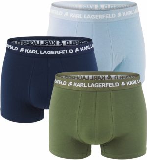 KARL LAGERFELD - boxerky 3PACK organic cotton logo LAGERFELD indigo & blu mood color combo - limitovaná edícia