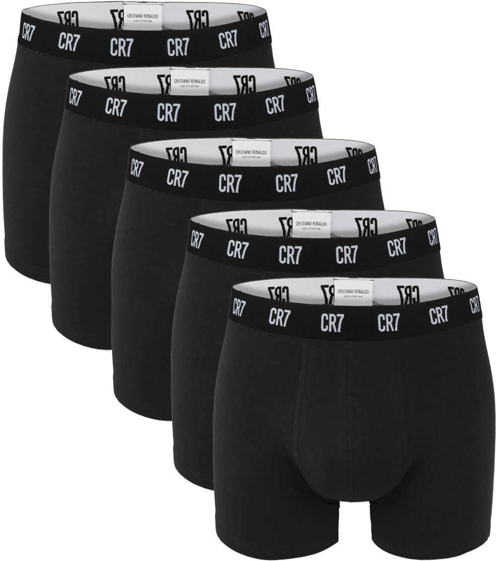 CRISTIANO RONALDO CR7 - boxerky 5PACK cotton stretch black CR7 v darčekovom balení - limitovaná edícia