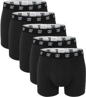 CRISTIANO RONALDO CR7 - boxerky 5PACK cotton stretch black CR7 v darčekovom balení - limitovaná edícia