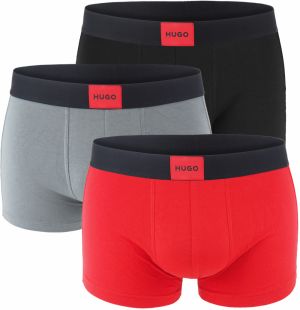 HUGO - boxerky 3PACK eco friendly cotton stretch modern logo HUGO black & red combo - limitovaná fashion edícia (HUGO BOSS)