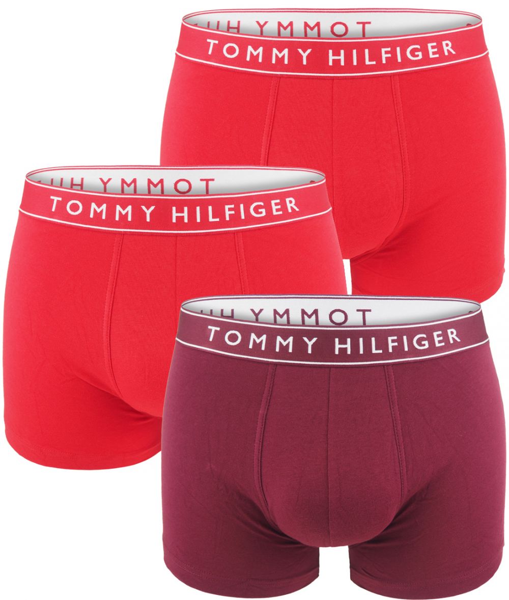 TOMMY HILFIGER - boxerky 3PACK everyday essentials primary red & deep rouge color - limitovaná edícia