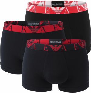 EMPORIO ARMANI - boxerky 3PACK stretch cotton nero con logo rosso - limited edition