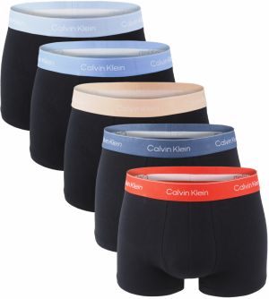 CALVIN KLEIN - boxerky 5PACK eco fiendly Icon cotton stretch black with blue & glacier color waist - special limited edition