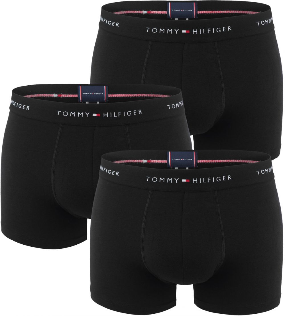 TOMMY HILFIGER - boxerky 3PACK signature cotton essentials black color combo - limitovaná edícia