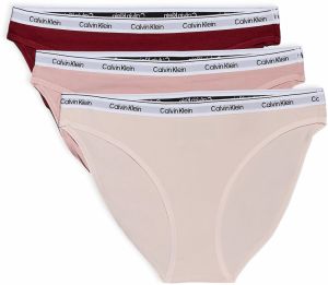 CALVIN KLEIN - nohavičky 3PACK Modern logo stretch cotton syrah & peach combo - limitovaná edícia