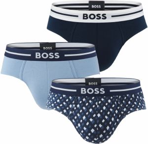 BOSS - slipy 3PACK cotton stretch BOLD modern blue & B logo z organickej bavlny - limitovaná fashion edícia (HUGO BOSS)