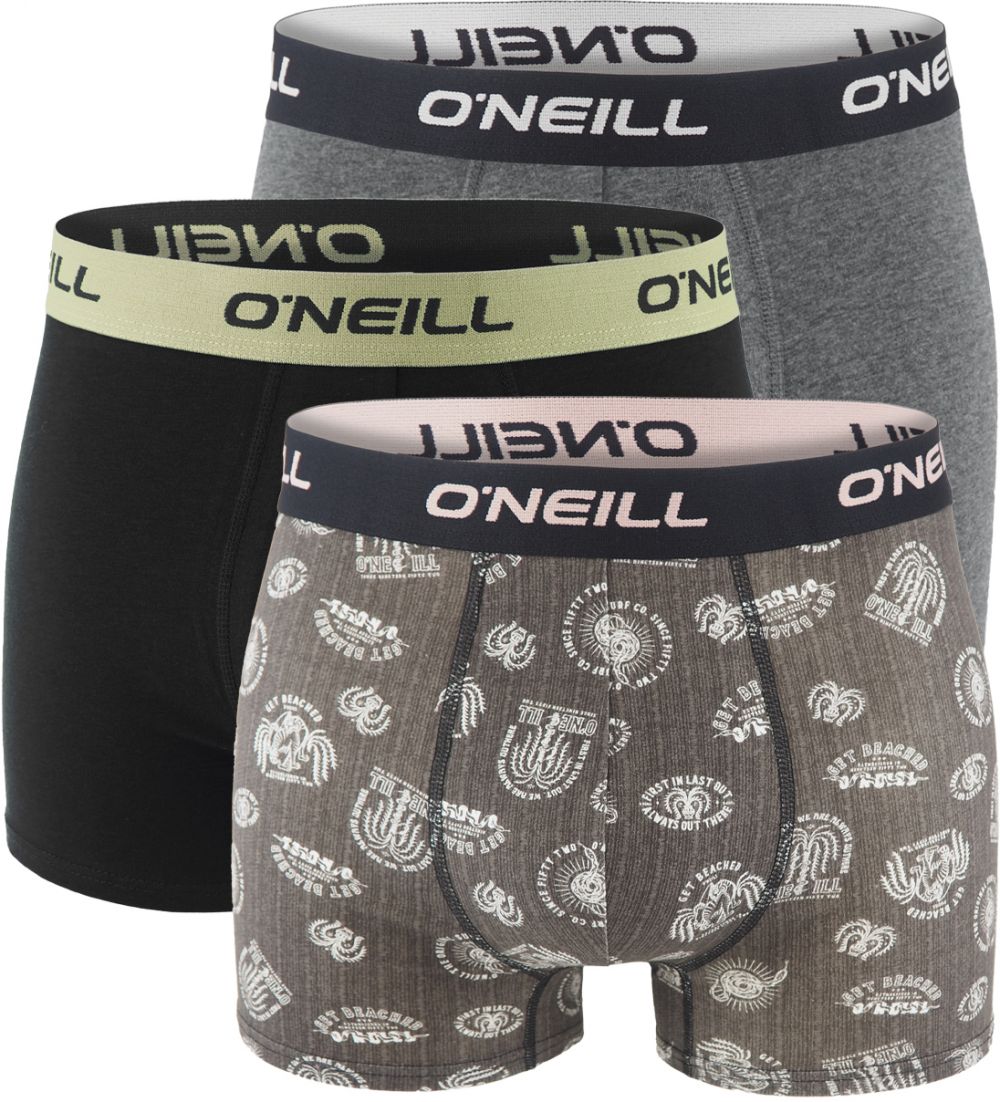 O'NEILL - boxerky 3PACK cotton stretch get beached & black combo - limitovana edicia
