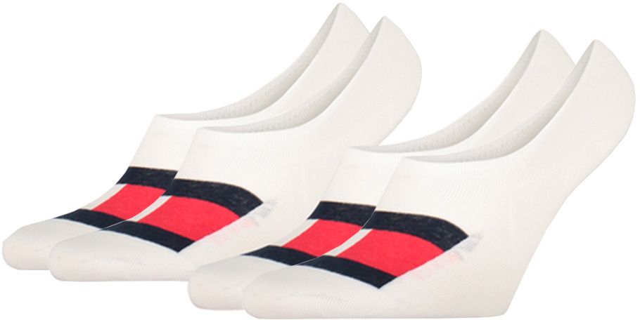 TOMMY HILFIGER - 2PACK Flag mens biele neviditeľné ponožky