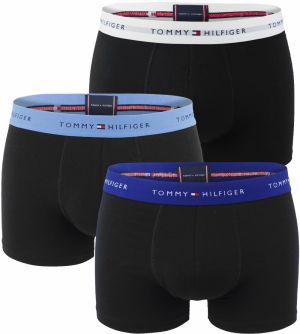 TOMMY HILFIGER - boxerky 3PACK signature cotton essentials dark color with widget blue waist - limitovaná edícia