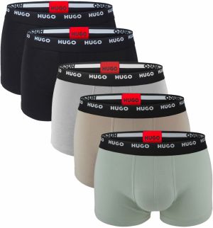 HUGO - boxerky 5PACK cotton stretch modern black & beige color combo - limitovaná fashion edícia (HUGO BOSS)