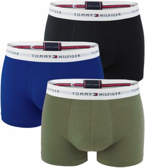 TOMMY HILFIGER - boxerky 3PACK signature cotton essentials olive & blue color combo - limitovaná edícia
