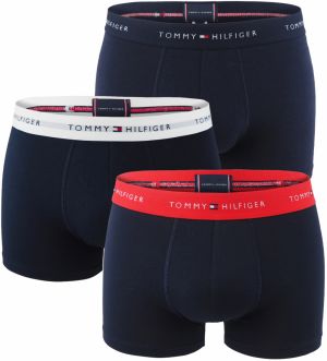 TOMMY HILFIGER - boxerky 3PACK signature cotton essentials dark color with red & desert sky waist