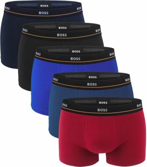 BOSS - boxerky 5PACK essential cotton stretch blue & burgundy color combo - limitovana fashion edícia (HUGO BOSS)