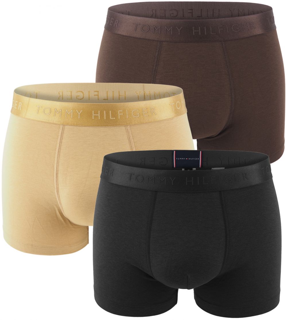 TOMMY HILFIGER - boxerky 3PACK everyday luxe black & beige color combo - limitovaná edícia