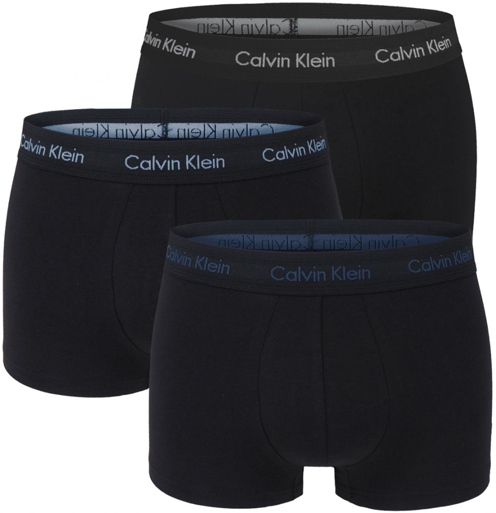 Calvin Klein - boxerky 3PACK cotton stretch black with dark color logo waist - limitovaná fashion edícia