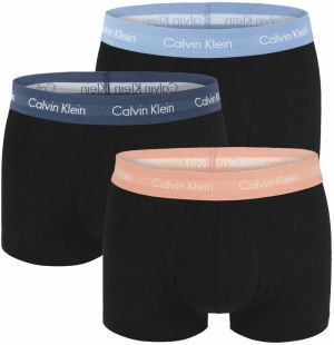 Calvin Klein - boxerky 3PACK cotton stretch black with vintage blue color logo waist - limitovaná fashion edícia
