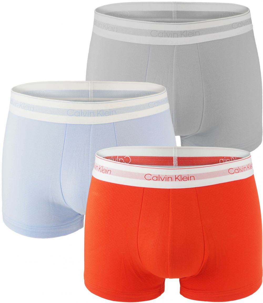 CALVIN KLEIN - boxerky 3PACK Icon Modal mesh stretch blue & vintage ash color- limitovana fashion edícia