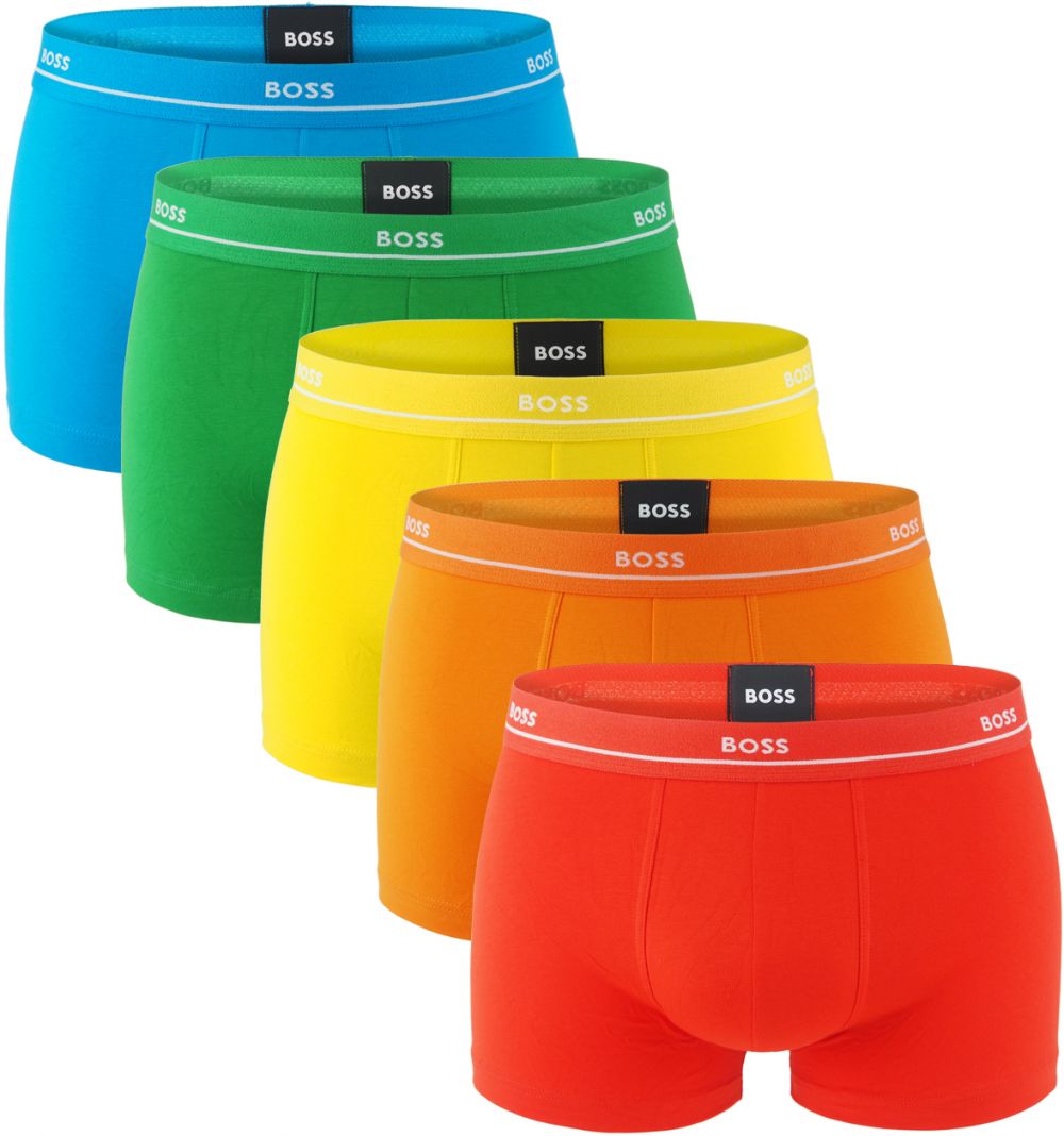 BOSS - boxerky 5PACK essential cotton stretch This is love edition full color combo - limitovana fashion edícia (HUGO BOSS)