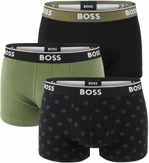 BOSS - boxerky 3PACK cotton stretch power modern B logo design & olive color - limitovaná fashion edícia (HUGO BOSS)
