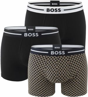 BOSS - boxerky 3PACK organic cotton classic geo pattern & black color combo - limitovaná fashion edícia (HUGO BOSS)