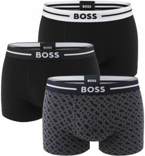 BOSS - boxerky 3PACK cotton stretch BOLD modern black & B logo z organickej bavlny - limitovaná fashion edícia (HUGO BOSS)