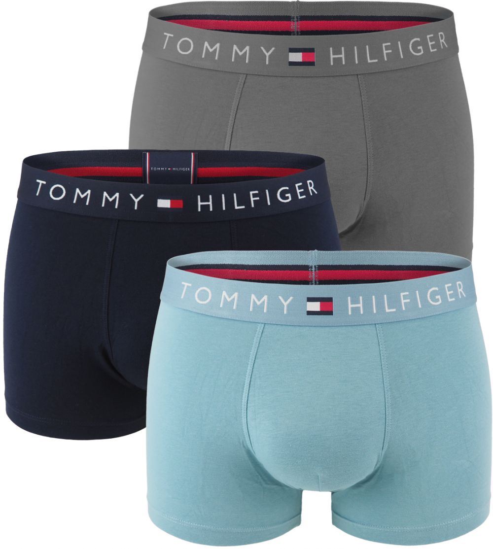 TOMMY HILFIGER - boxerky 3PACK TH original cotton dark ash & desert sky color - limitovaná edícia