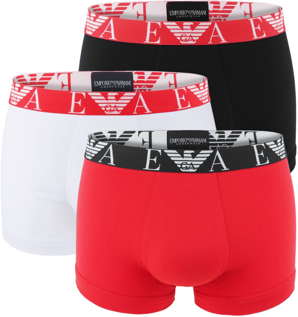 EMPORIO ARMANI - boxerky 3PACK stretch cotton nero & scooter con colorato logo - limited edition