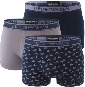 EMPORIO ARMANI - boxerky 3PACK stretch cotton viola & black con logo Armani - limited edition