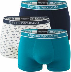 EMPORIO ARMANI - boxerky 3PACK stretch cotton corpo & turchese con logo Armani - limited edition