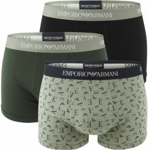 EMPORIO ARMANI - boxerky 3PACK pure cotton jersey forest con nuovo moderno logo - limited edition