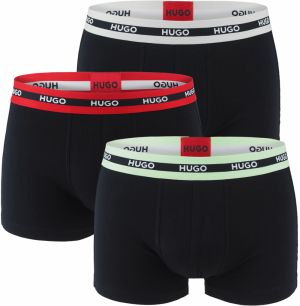 HUGO - boxerky 3PACK black with modern color waist z organickej bavlny - limitovaná fashion edícia (HUGO BOSS)