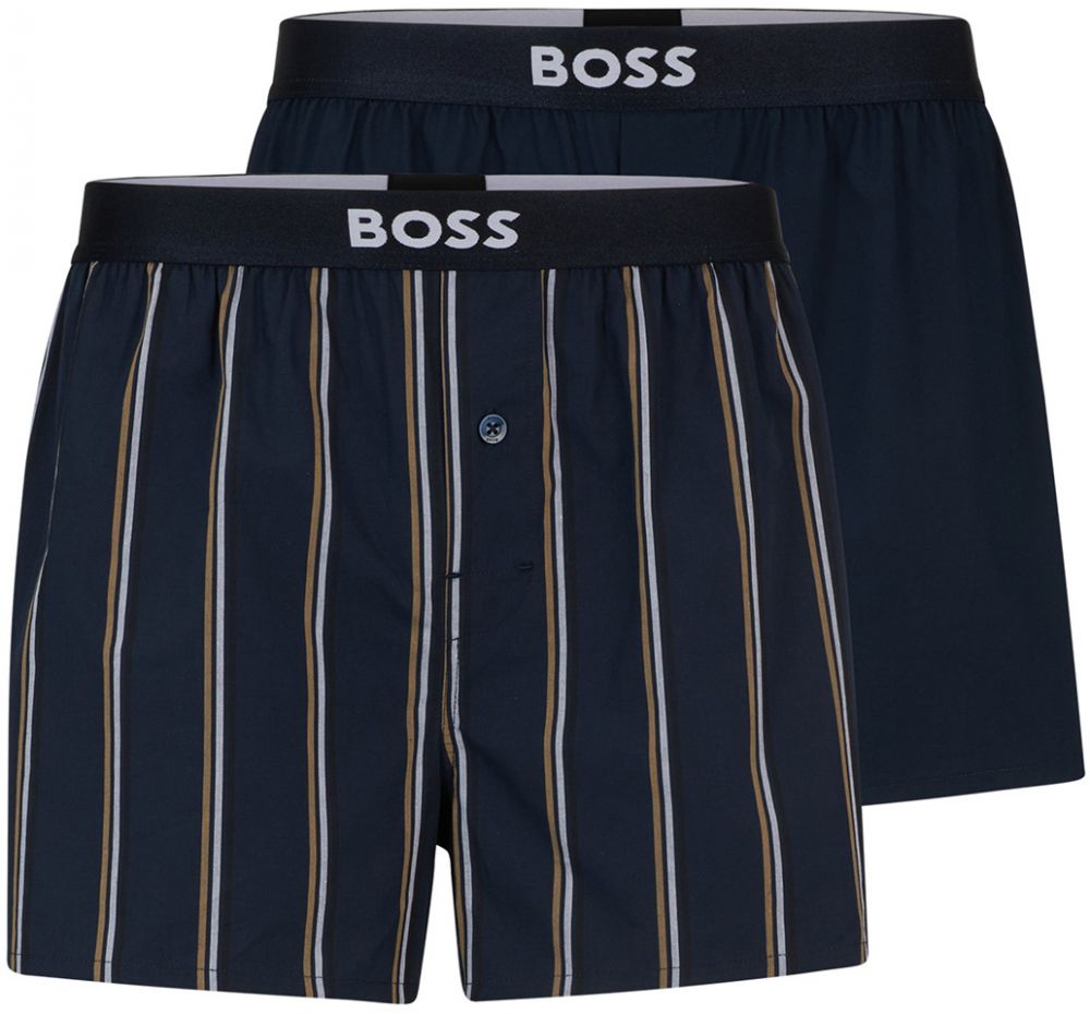 BOSS - trenky 2PACK natural pure cotton dark blue combo (HUGO BOSS)
