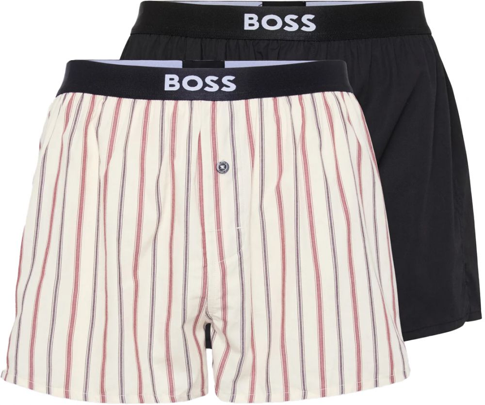 BOSS - trenky 2PACK natural pure cotton black & color line combo (HUGO BOSS)